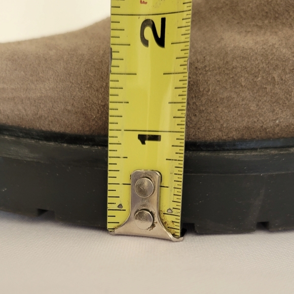 All Saints Lace Up Side Zipper Tan Taupe Suede Lug Combat Boots - Picture 12 of 13